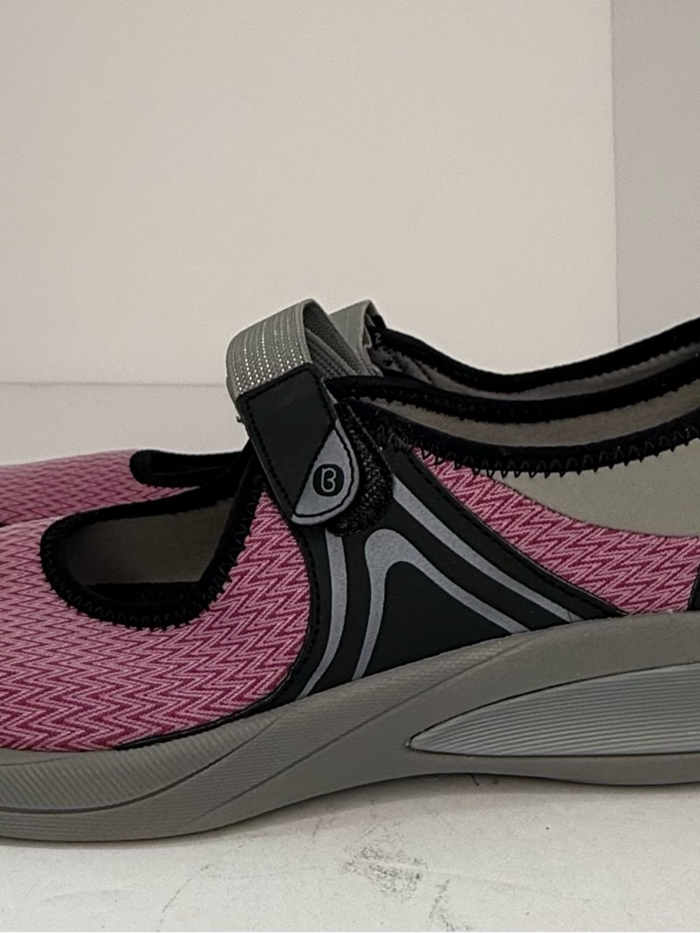 Women's BZees Pink Mary Jane Active Shoes with Hook-and-Loop Strap - Picture 3 of 7